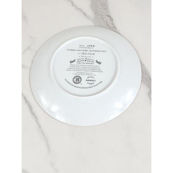 A Farewell Kiss Wall Decor Plate 1994 Porcelain 8" Hometown Memories Charles W - Picture 12 of 14